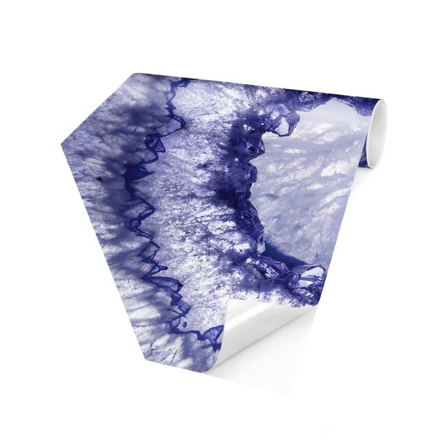 Sekskantede Tapeter Blue Purple Crystal