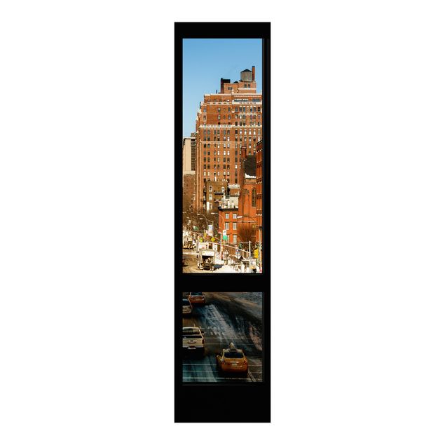 Panelgardiner arkitektur og skyline View From Windows On Street In New York