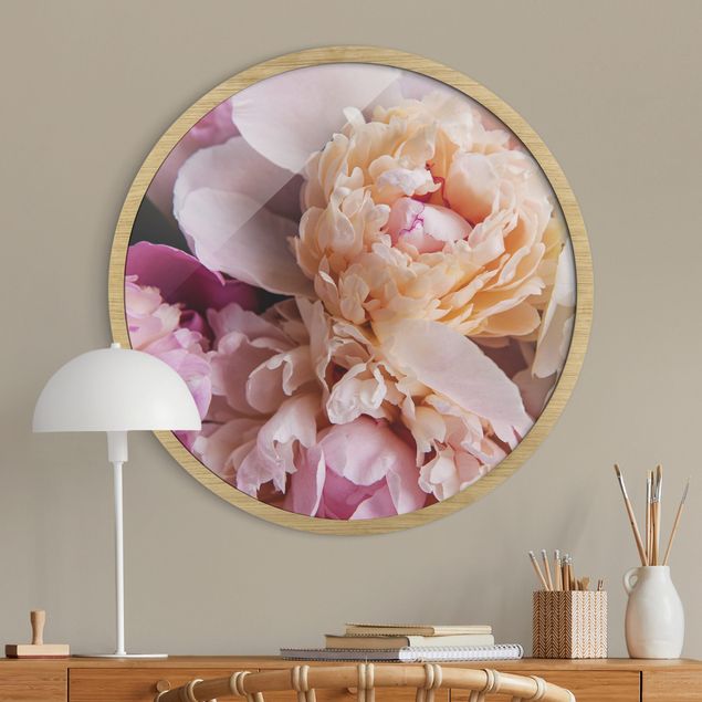 Indrammede plakater blomster Blooming Peonies