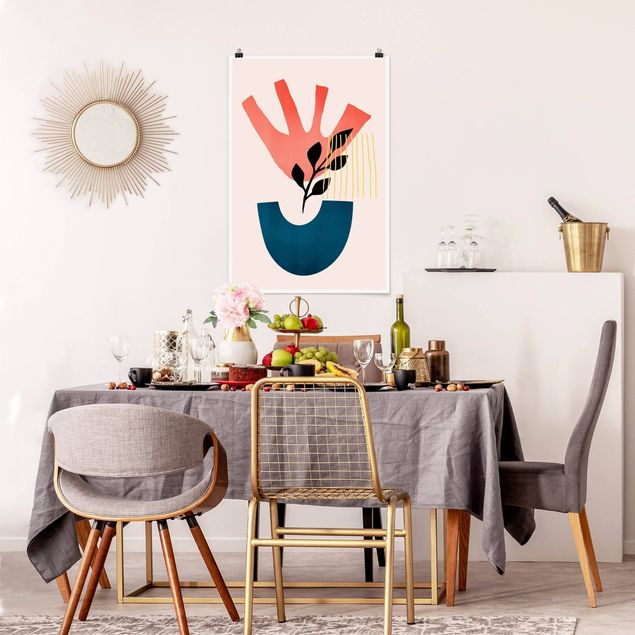 Plakater kunsttryk Flower Salute In Pink And Blue