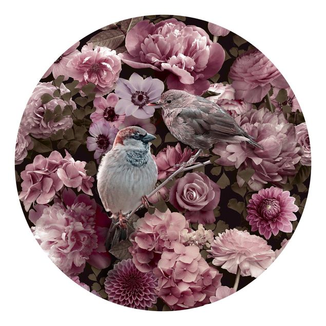 Tapet blomster Floral Paradise Sparrow In Antique Pink