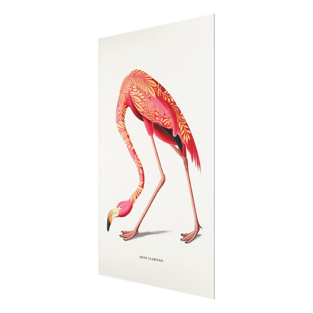 Glas magnettavla Boho Birds - Flamingo