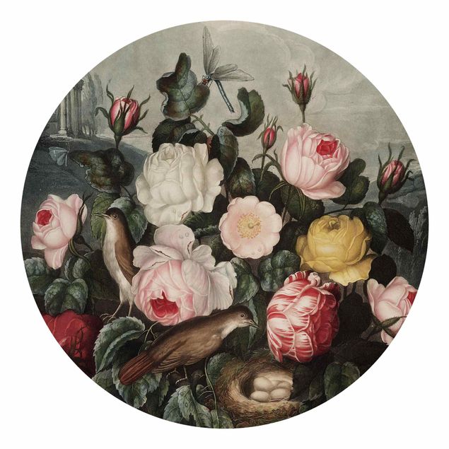 Moderne tapet Botany Vintage Illustration Of Roses