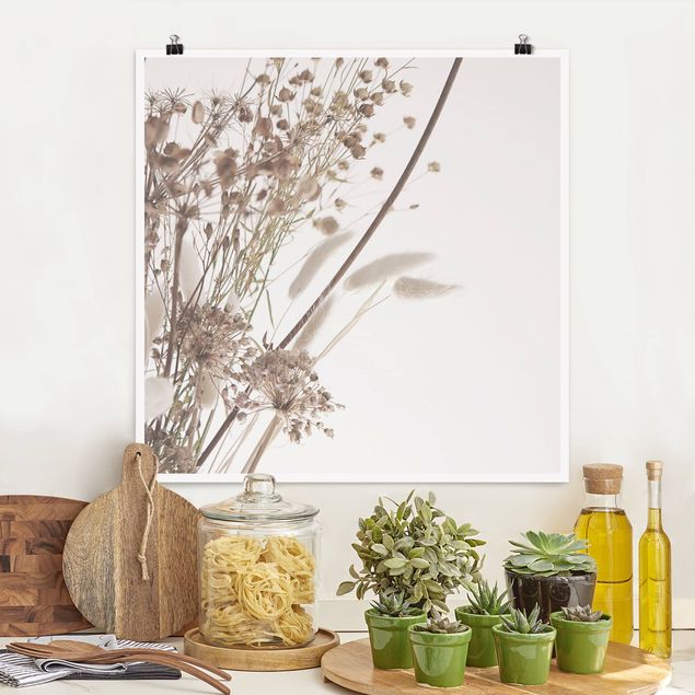 Plakater blomster Bouquet Of Ornamental Grass And Flowers
