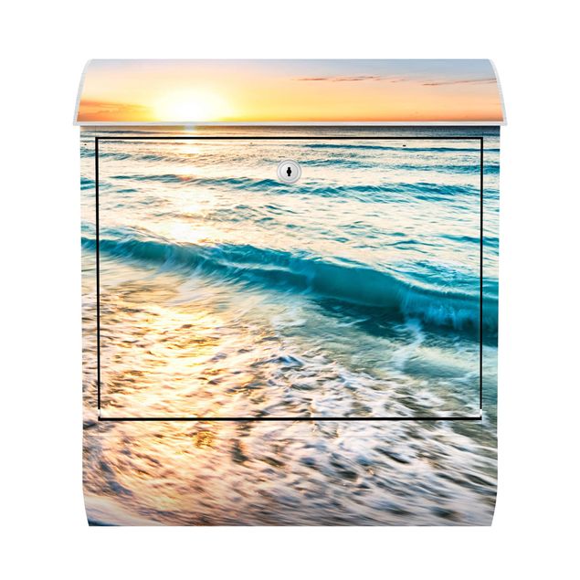 Postkasser blå Sunset At The Beach