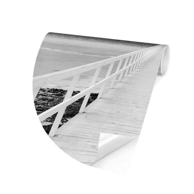 Moderne tapet Bridge In Sweden Black And White