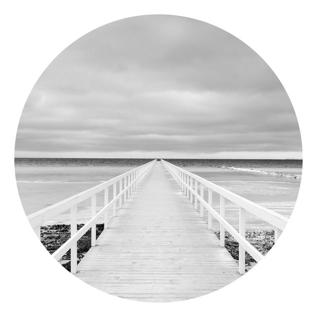 Fototapet sort og hvid Bridge In Sweden Black And White