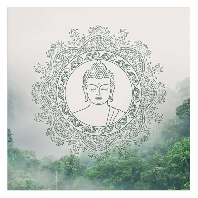 Vinduesklistermærke - Buddha Mandala In Fog