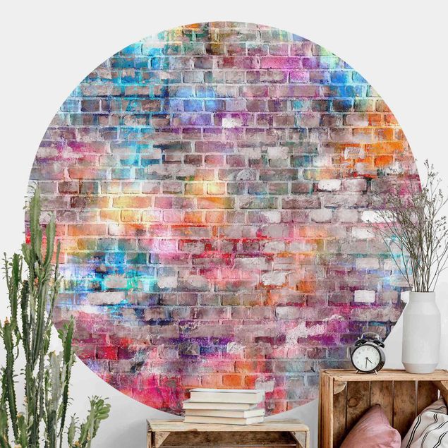 Tapet marmor Colourful Shabby Brick Wall