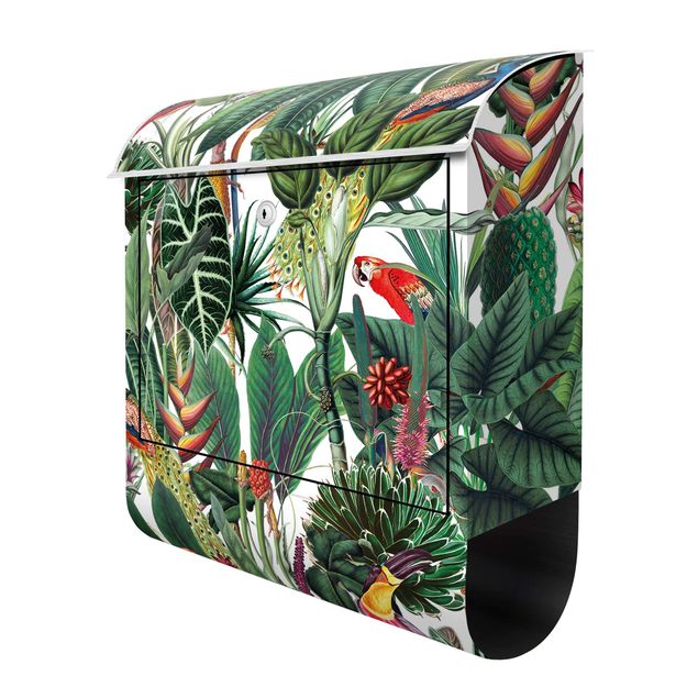 Postkasser farvet Colourful Tropical Rainforest Pattern