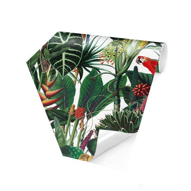 Tapet moderne Colourful Tropical Rainforest Pattern