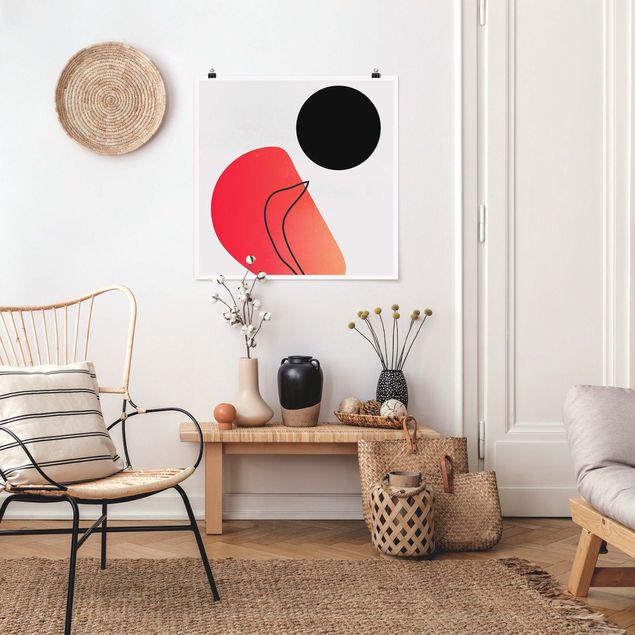 Plakater kunsttryk Abstract Shapes - Black Sun