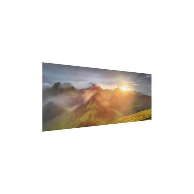 Glasbilleder solnedgange Storkonufell In Sunrise