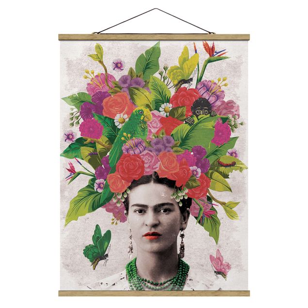 Billeder kunsttryk Frida Kahlo - Flower Portrait