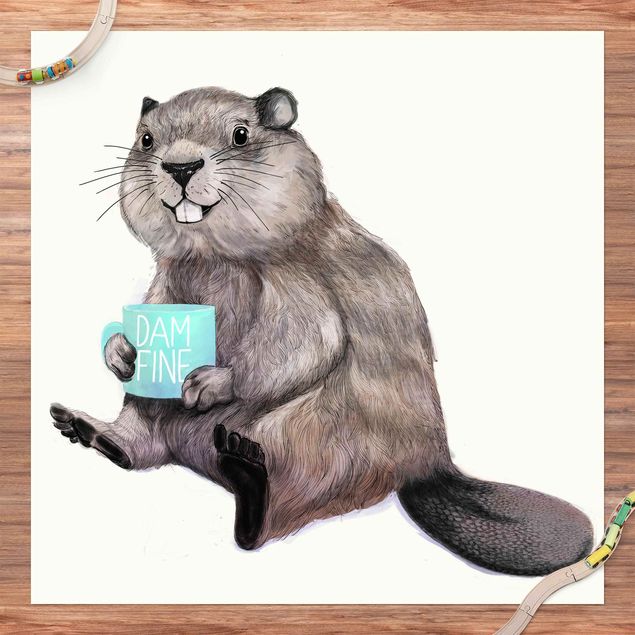 tæppe til terrassen Illustration Beaver Wit Coffee Mug