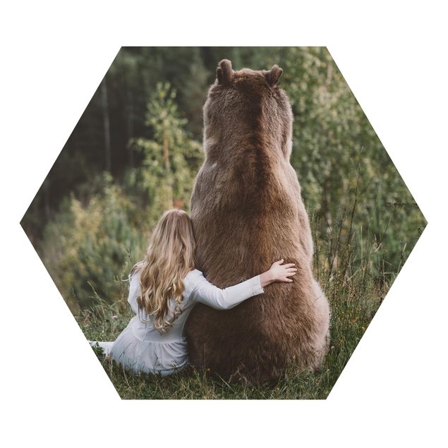 Billeder dyr Girl With Brown Bear