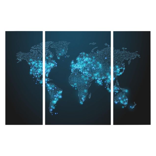 Billeder blå Connected World World Map