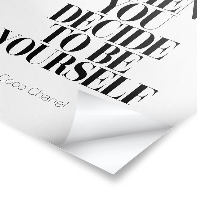 Plakater Be Yourself Coco Chanel