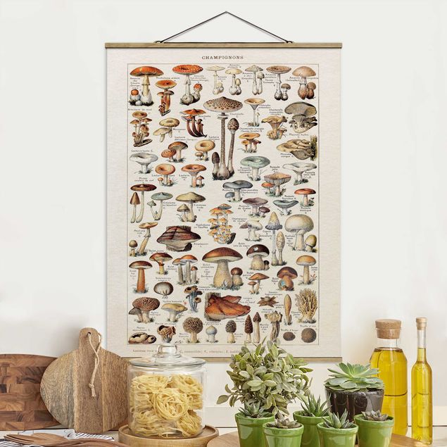 køkken dekorationer Vintage Board Mushrooms