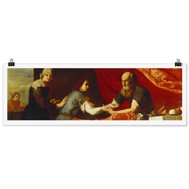 Plakater kunsttryk Jusepe De Ribera - Isaac Blessing Jacob
