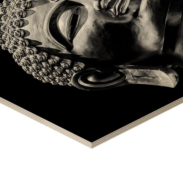 Sekskantede billeder Buddha Statue Face