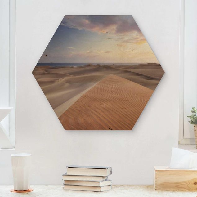 Prints på træ landskaber View Of Dunes