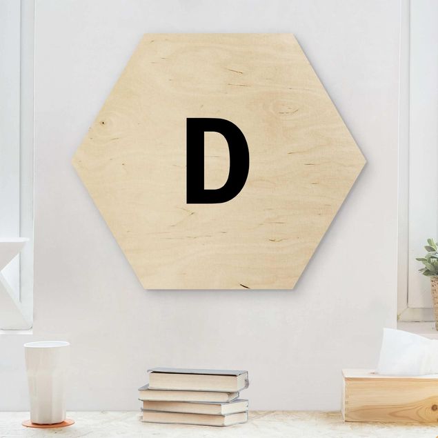 Prints på træ ordsprog Letter White D