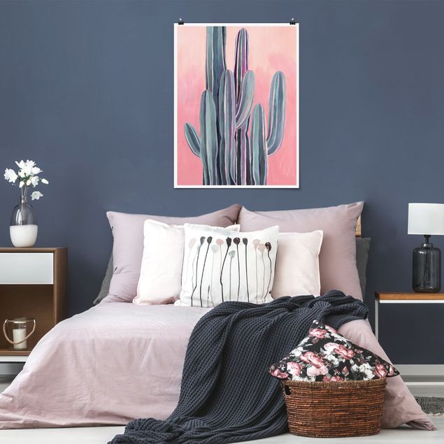 Plakater blomster Cactus In Licht Pink II
