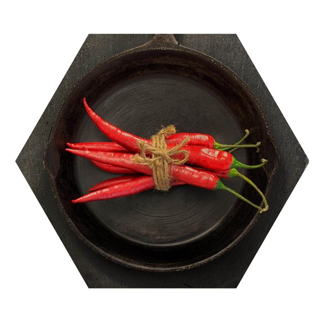 Billeder rød Red Chili Bundles In Pan On Slate