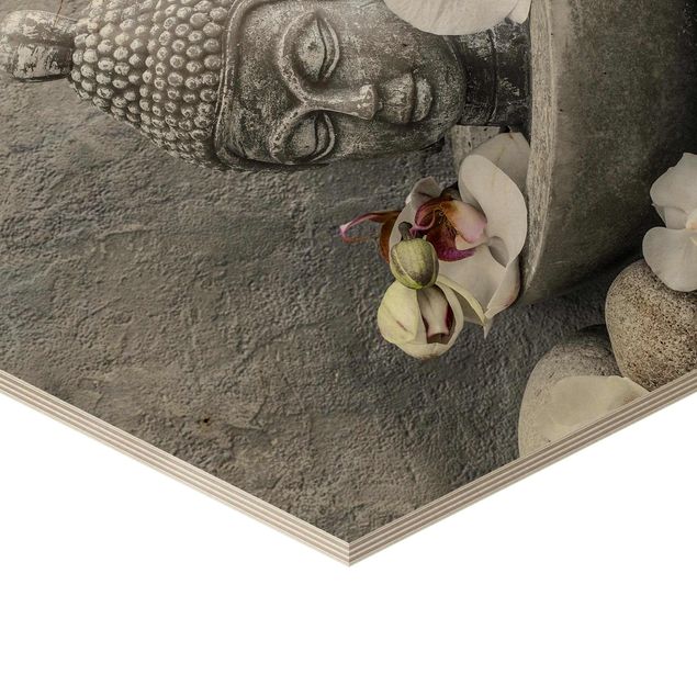 Billeder Zen Buddha, Orchids And Stones