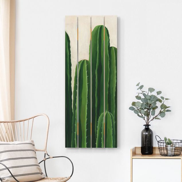 Prints på træ blomster Favorite Plants - Cactus