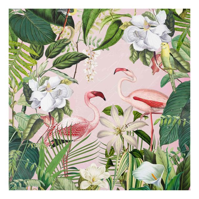 Billeder Andrea Haase Tropical Flamingos With Plants In Pink