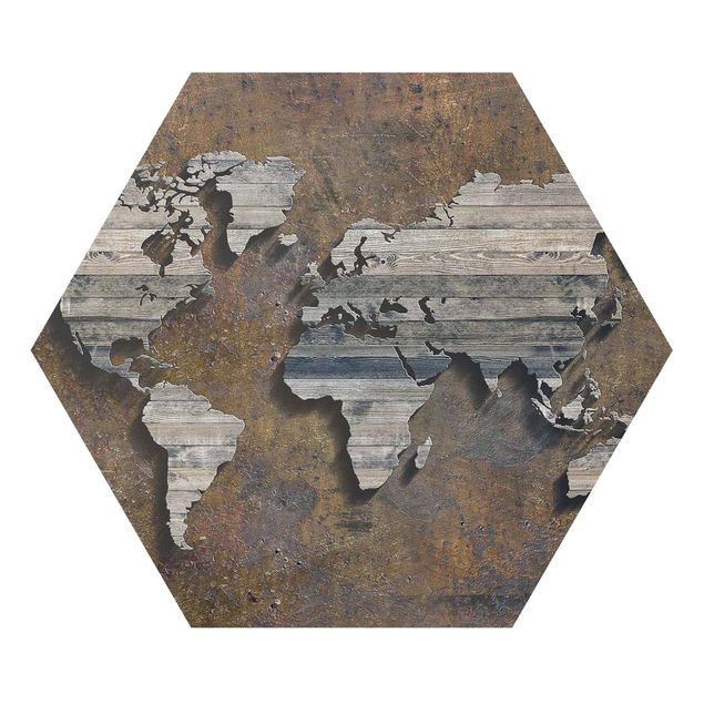 Forex Wooden Grid World Map