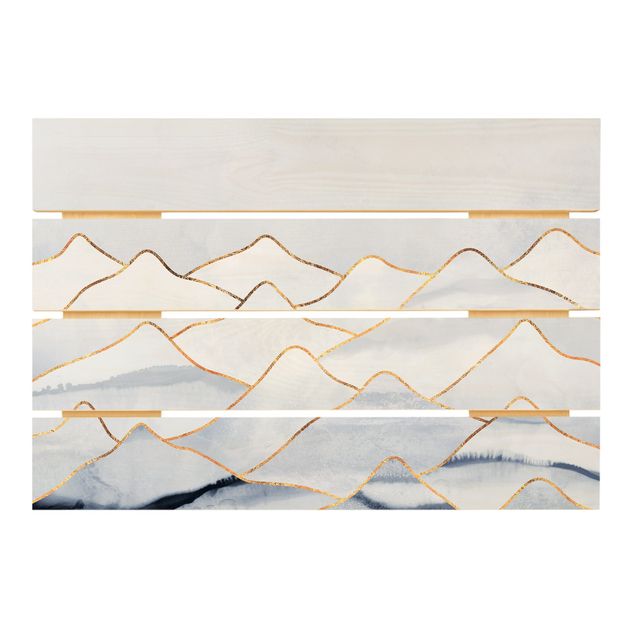 Billeder Watercolour Mountains White Gold