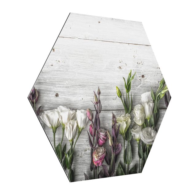 Billeder moderne Tulip Rose Shabby Wood Look