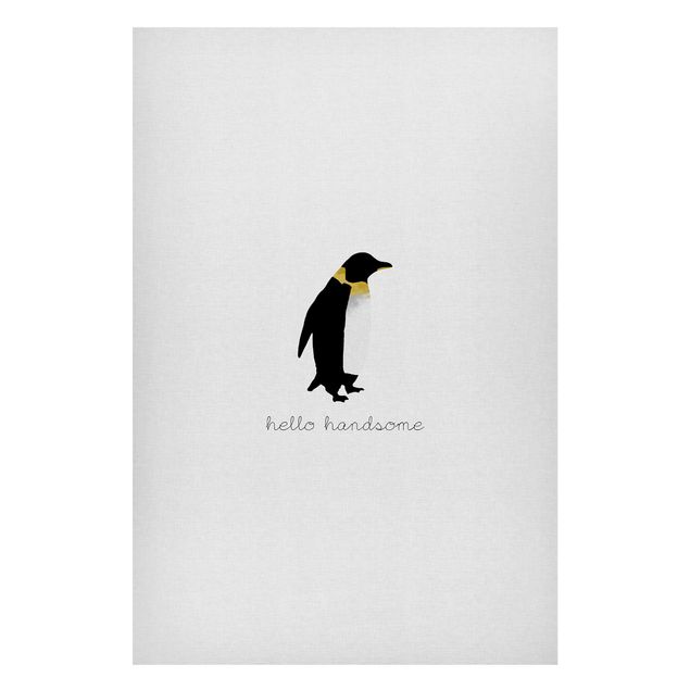 Billeder kunsttryk Penguin Quote Hello Handsome