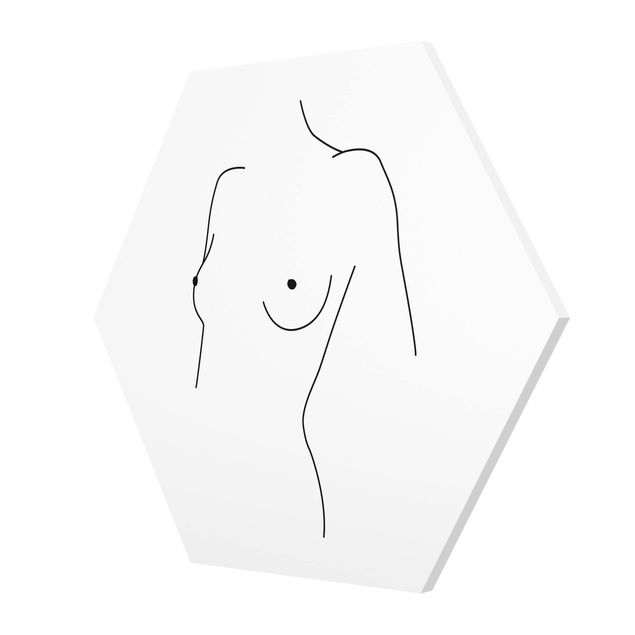 Billeder sort og hvid Line Art Nude Bust Woman Black And White