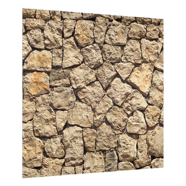 Stænkplader glas stenlook Old Wall Of Paving Stone