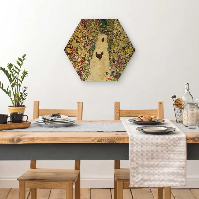 Kunst stilarter Gustav Klimt - Garden Path with Hens