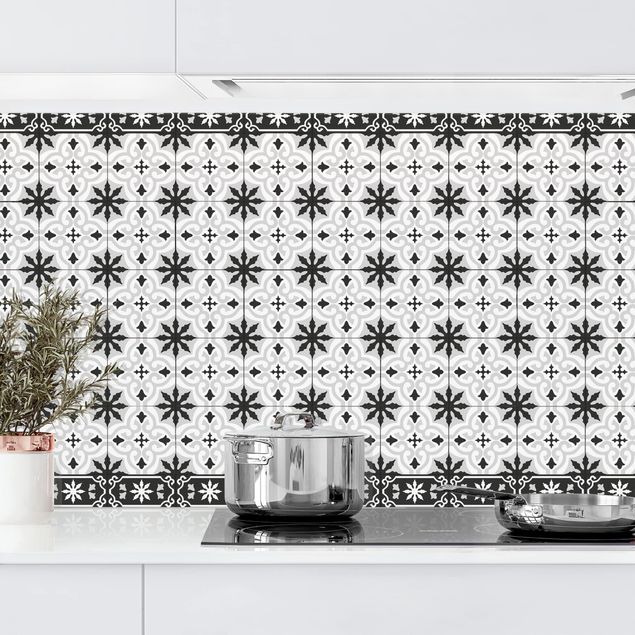 køkken dekorationer Geometrical Tile Mix Cross Black