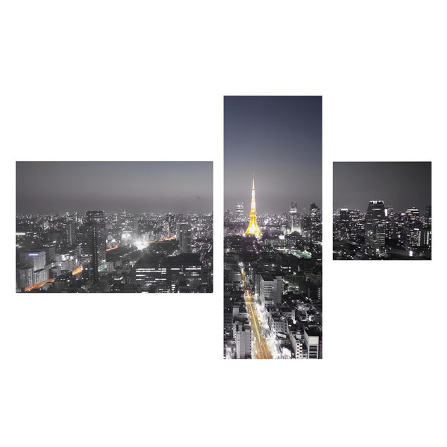 Billeder på lærred arkitektur og skyline Tokyo