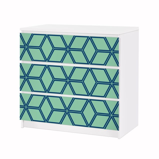 Møbelfolier Cube pattern Green