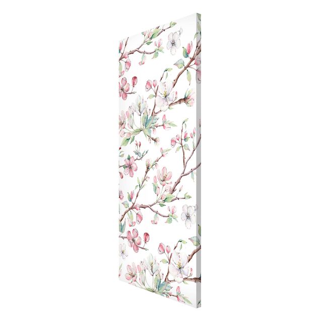 Billeder blomster Watercolour Branches Of Apple Blossom In Light Pink And White