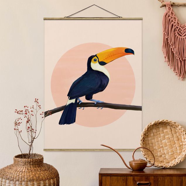 køkken dekorationer Illustration Bird Toucan Painting Pastel