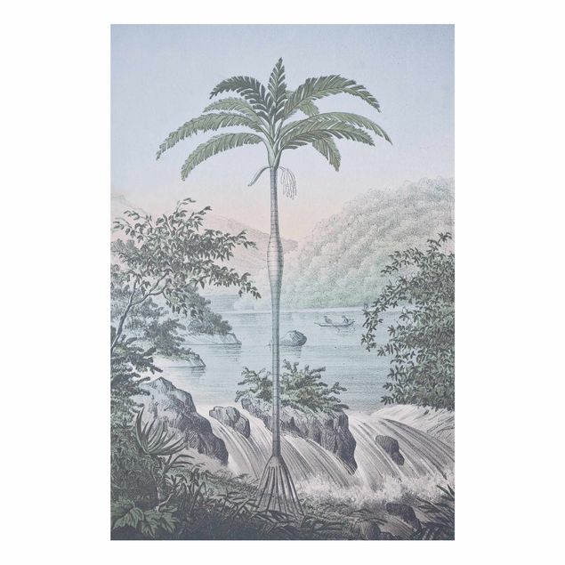 Billeder landskaber Vintage Illustration - Landscape With Palm Tree