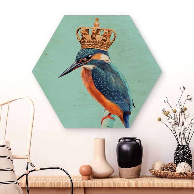 køkken dekorationer Kingfisher With Crown