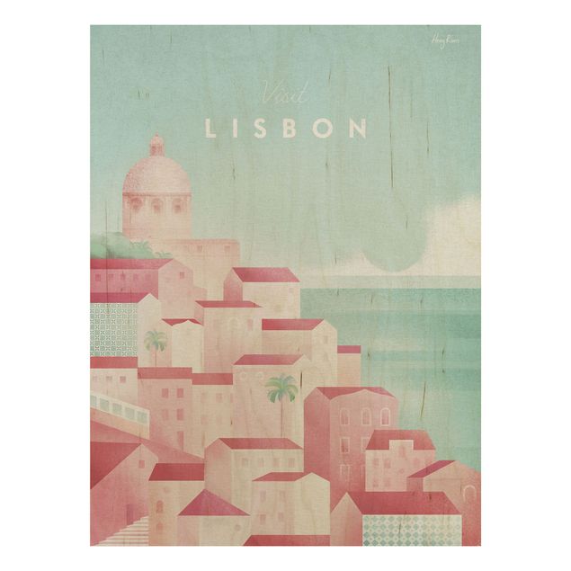 Prints på træ landskaber Travel Poster - Lisbon