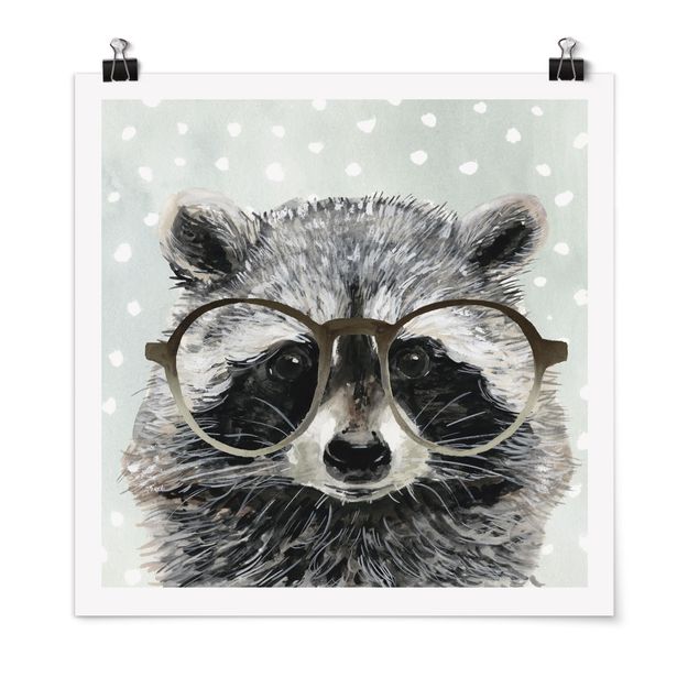 Plakater dyr Animals With Glasses - Raccoon