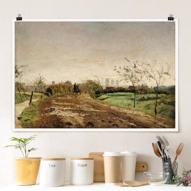 Kunst stilarter ekspressionisme Otto Modersohn - Morning Landscape with Carriage near Münster