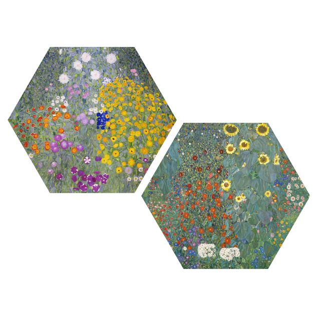 Billeder blomster Gustav Klimt - The Green Garden